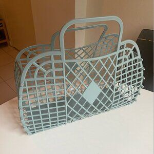 Plastic Jelly Retro Handbag - Blue/Grey